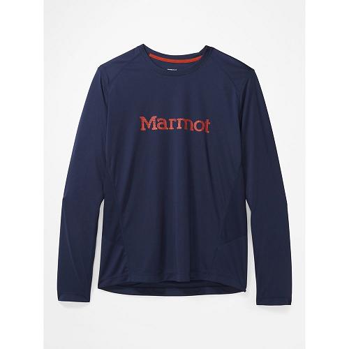 Marmot Windridge Clothes - Mens T-Shirts Navy CA7526193 Canada